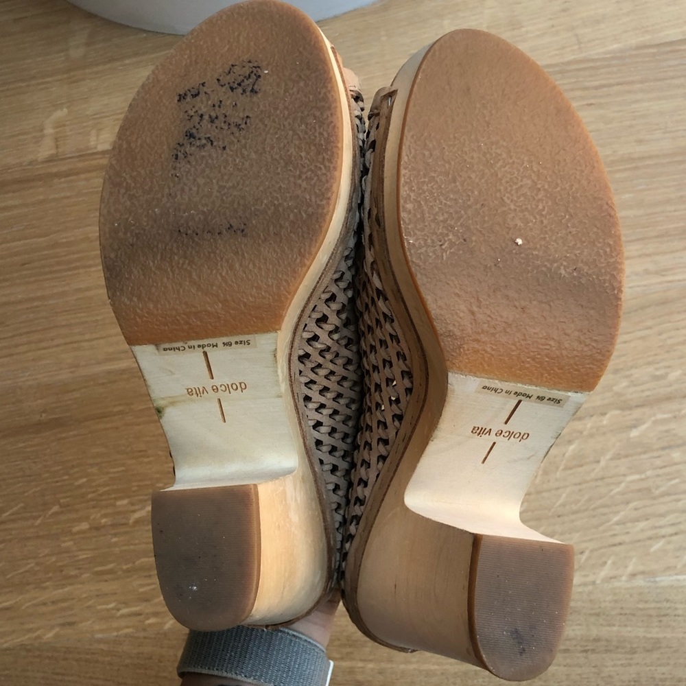 Dolce Vita Brooks Mules Leather 4.5” Heels Ivory 6.5 - Picture 6 of 8